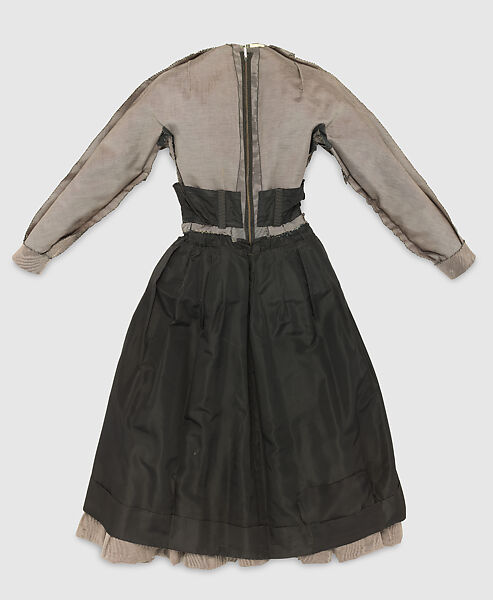 Ensemble, Christian Dior (French, Granville 1905–1957 Montecatini), (a) cotton/rayon/acetate blend
(b) straw
(c–f) metal, French