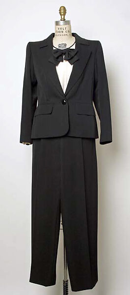 Ensemble, Yves Saint Laurent (French, founded 1961), (a, b) wool; (c) silk, leather; (d, e) silk linen; (f, g) silk, leather, French 