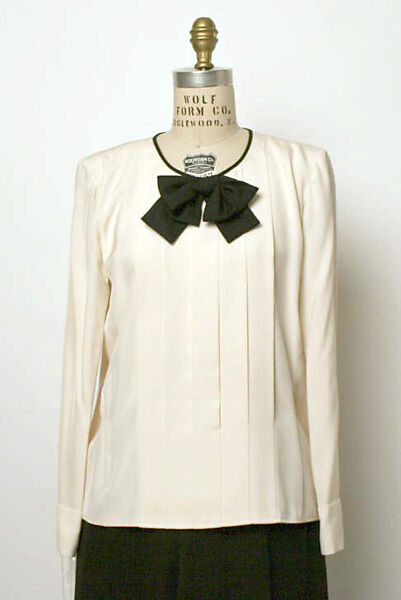 Ensemble, Yves Saint Laurent (French, founded 1961), (a, b) wool; (c) silk, leather; (d, e) silk linen; (f, g) silk, leather, French