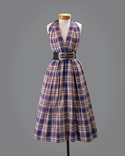 Dress, Claire McCardell (American, 1905–1958), cotton, rubber, metal, American 