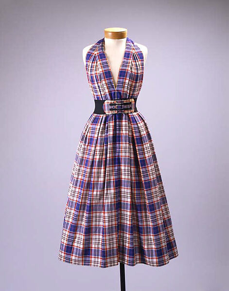 Dress, Claire McCardell (American, 1905–1958), cotton, rubber, metal, American