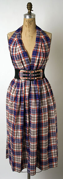 Dress, Claire McCardell (American, 1905–1958), cotton, rubber, metal, American
