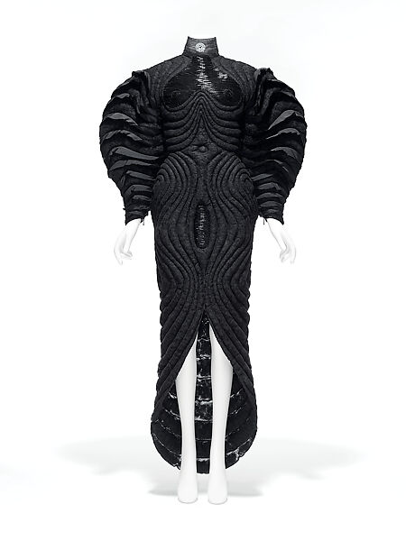 Ensemble, Thom Browne (American, born 1965), (a) nylon, glass, metal, (b, c) cotton, nylon, elastane, (d, e) leather, wood, cotton, metal, American