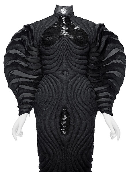 Ensemble, Thom Browne (American, born 1965), (a) nylon, glass, metal, (b, c) cotton, nylon, elastane, (d, e) leather, wood, cotton, metal, American