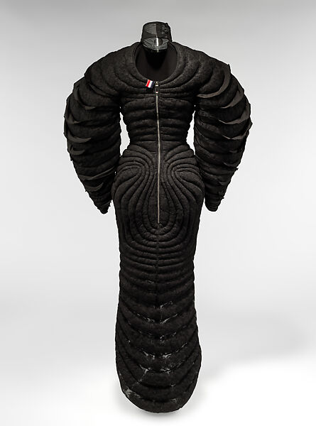 Ensemble, Thom Browne (American, born 1965), (a) nylon, glass, metal, (b, c) cotton, nylon, elastane, (d, e) leather, wood, cotton, metal, American