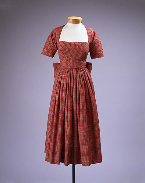 Dress, Claire McCardell (American, 1905–1958), cotton, brass, American 
