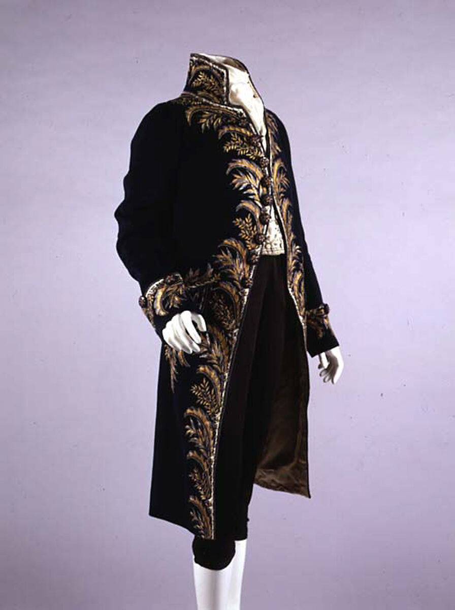 Coat, wool, silk, metallic, French 