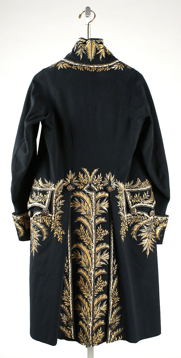 Coat, wool, silk, metallic, French