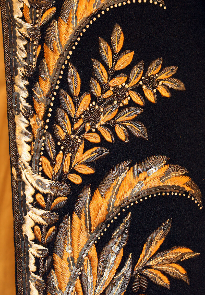 Coat, wool, silk, metallic, French