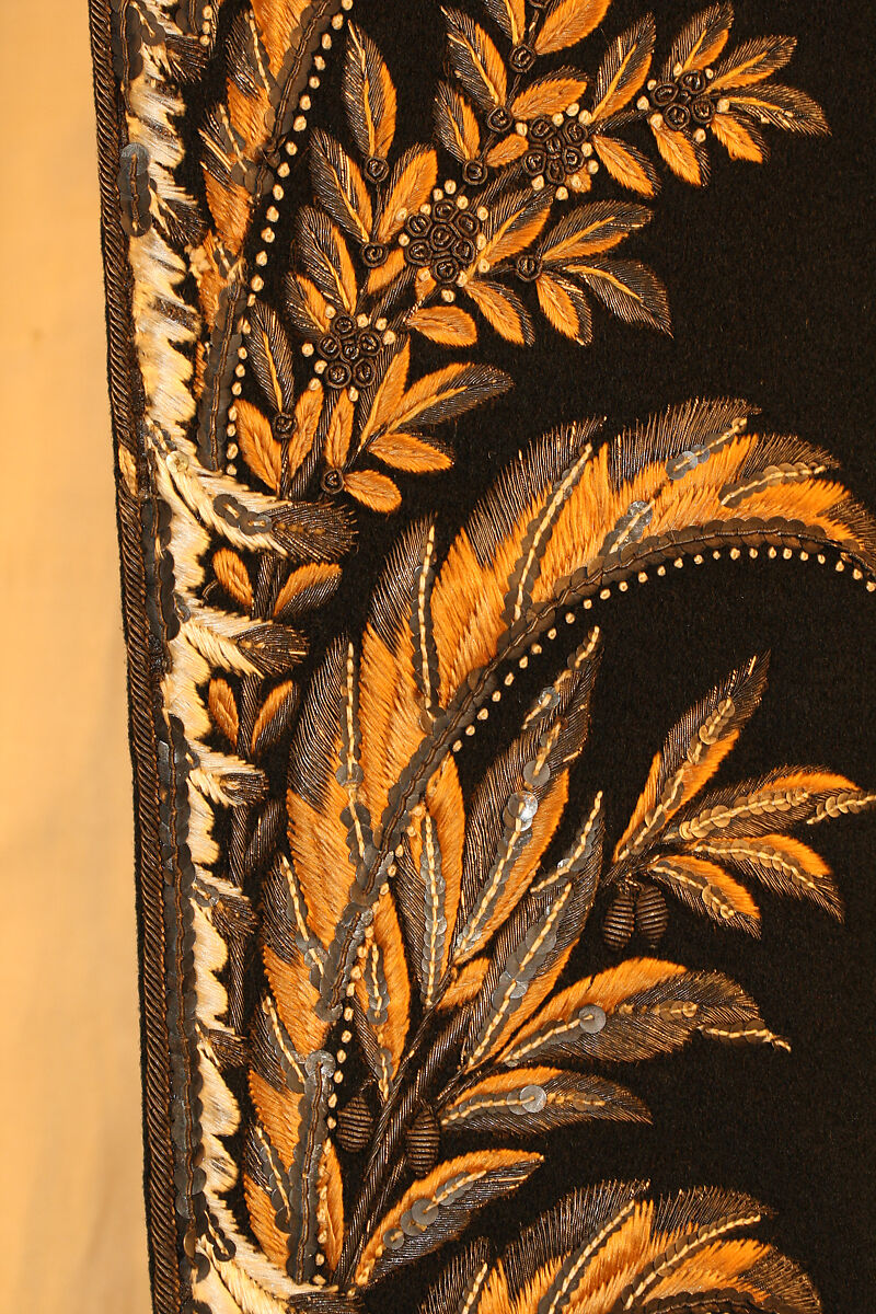 Coat, wool, silk, metallic, French