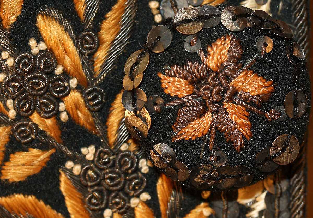 Coat, wool, silk, metallic, French