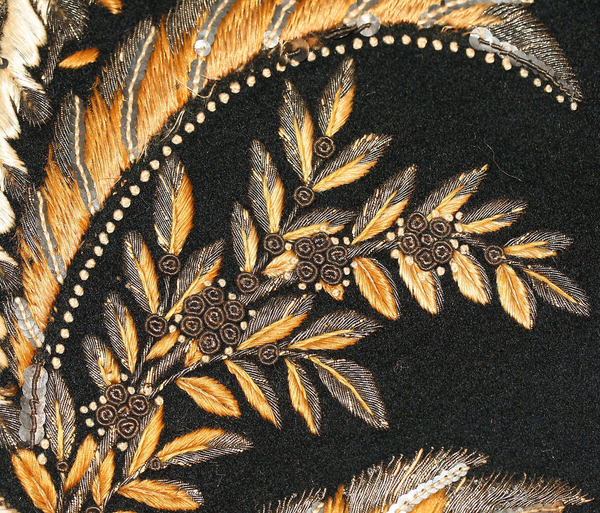 Coat, wool, silk, metallic, French