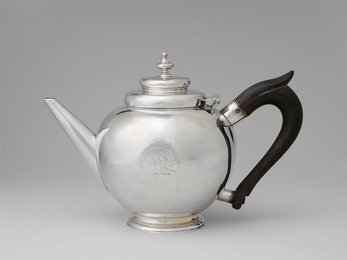 Teapot, Benjamin Wynkoop Jr. (baptized 1705–1766), Silver, American 