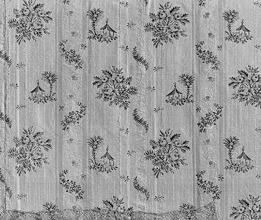 Dress, silk, metal thread, French