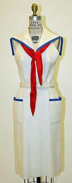 Dress, Norman Norell (American, Noblesville, Indiana 1900–1972 New York), linen, silk, American 