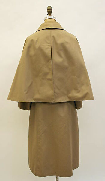 Raincoat, Anne Klein (American, Brooklyn, New York 1923–1974 New York), cotton, leather, wool
d) leather
e) wool, American