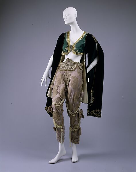 Costume, Léon Bakst (Russian, Grodno 1866–1924 Paris), silk, cotton, metallic thread, glass, plastic, American 