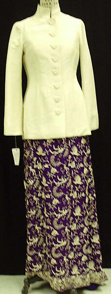 Evening ensemble, (a, b) Jean Paul Gaultier (French, born 1952), (a, b) silk; (c, d) silk, leather, plastic, French