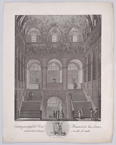 The main staircase of the monastery of El Escorial, from a series of Views of El Escorial
