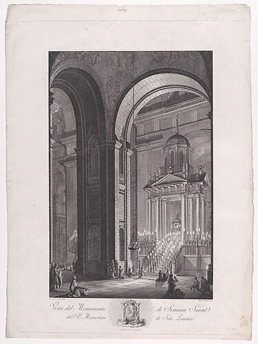 The monument raised for Holy Week (Semana Santa) in the Church of the monastery of El Escorial, from a series of Views of El Escorial
