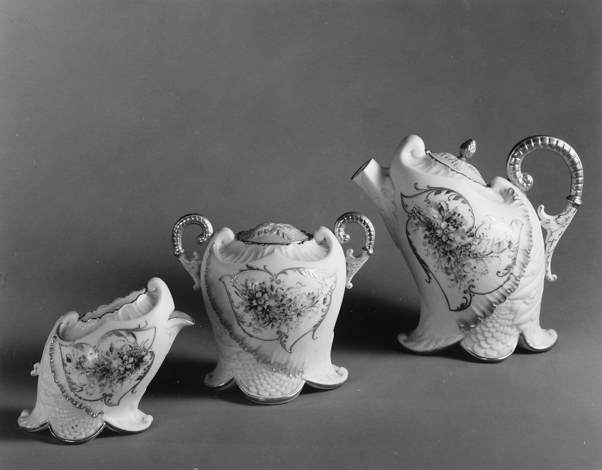 Teapot, American Art China Company (1891–1894), Porcelain, American