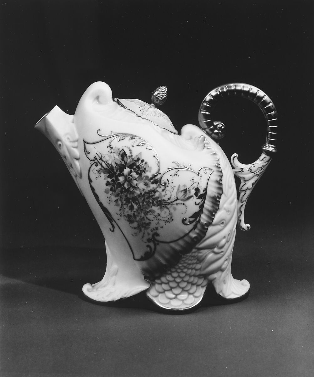 Teapot, American Art China Company (1891–1894), Porcelain, American