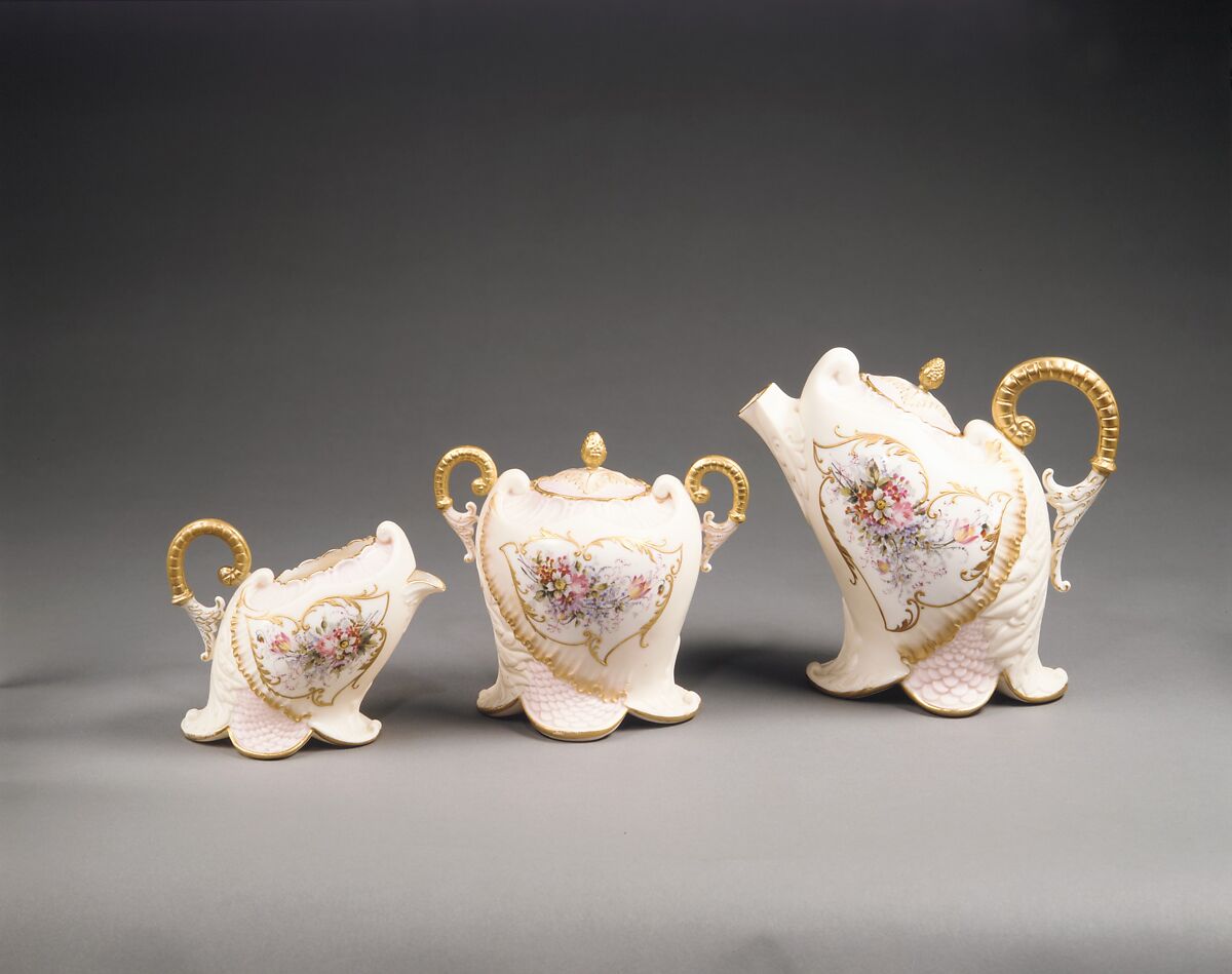 Teapot, American Art China Company (1891–1894), Porcelain, American