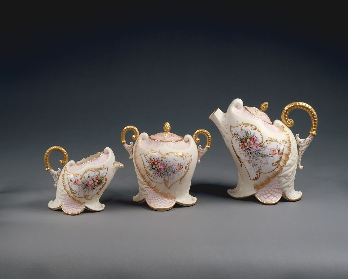 Teapot, American Art China Company (1891–1894), Porcelain, American 