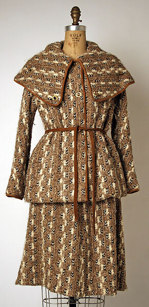 Suit, Bonnie Cashin (American, Oakland, California 1908–2000 New York), (a) wool, leather; (b) wool; (c) leather, American