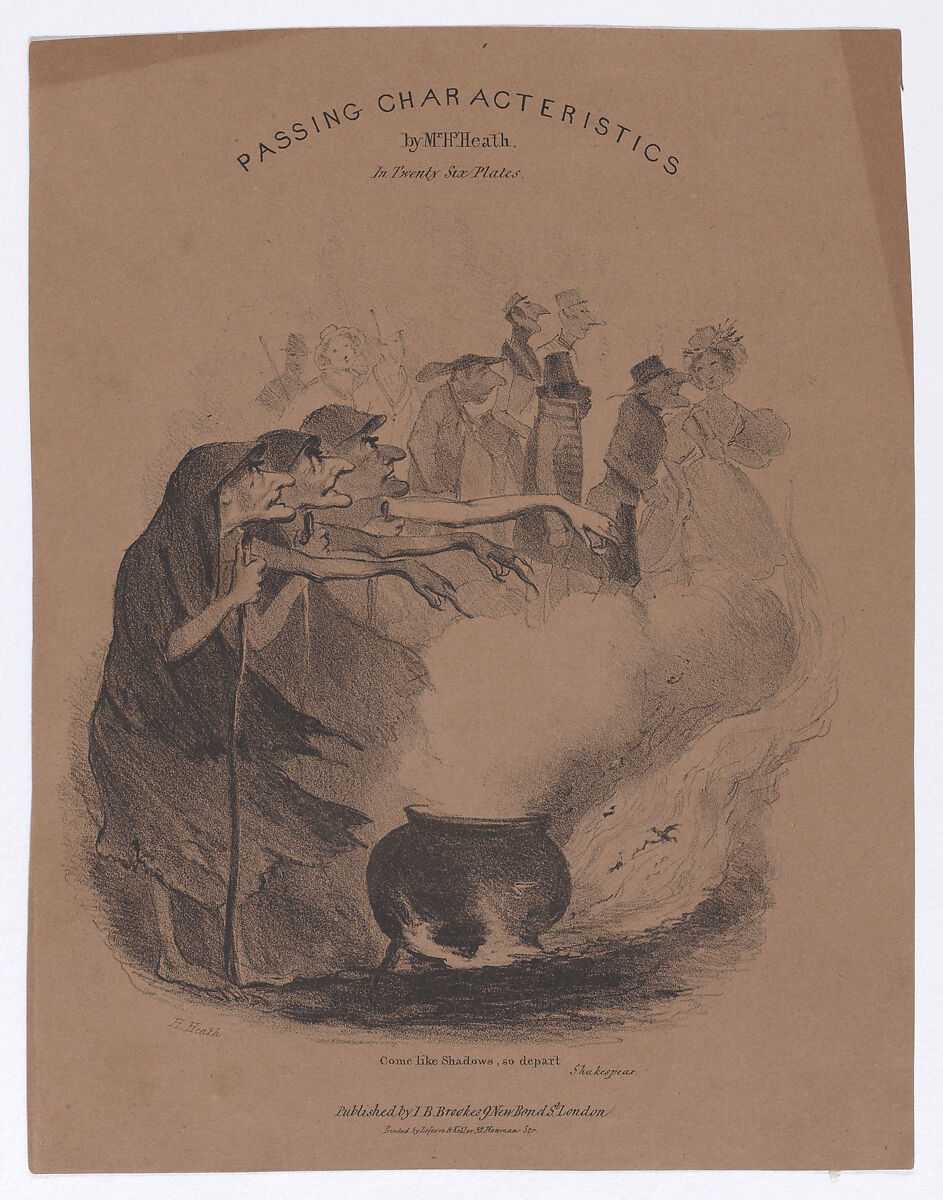 Passing Characteristics in Twenty-Six Plates (cover), Henry Heath (British, London 1801–1858 Adelaide, Australia), Lithograph on brown paper 