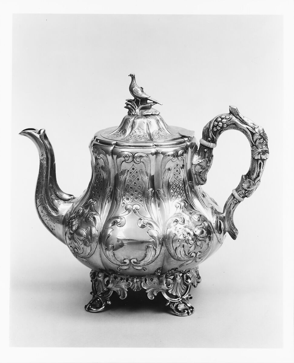 Teapot, Ball, Tompkins and Black (active 1839–51), Silver, American 