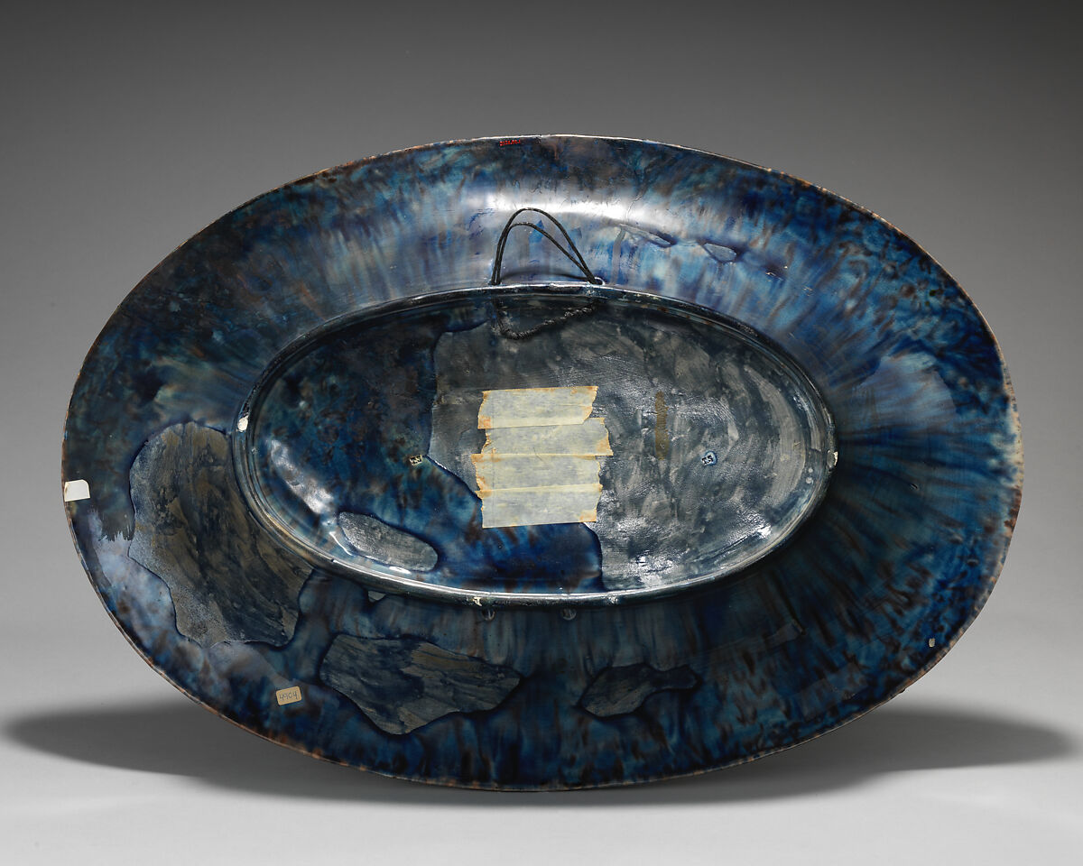 Oval platter with lobster, Thomas-Victor Sergent (French, ca. 1830–ca.1890), Glazed earthenware, French