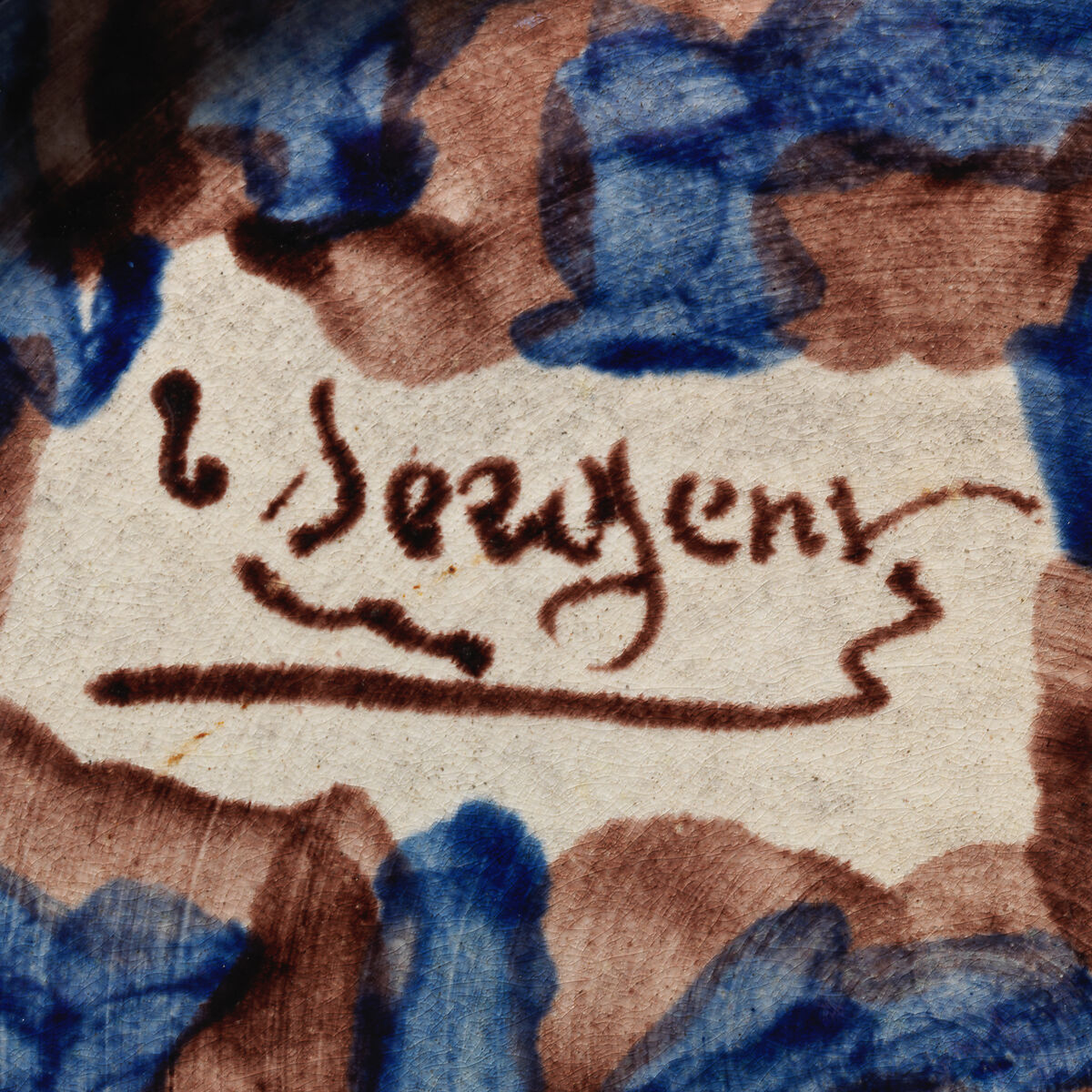 Round dish with lobster and shells, Thomas-Victor Sergent (French, ca. 1830–ca.1890), Glazed earthenware with applied decoration, French