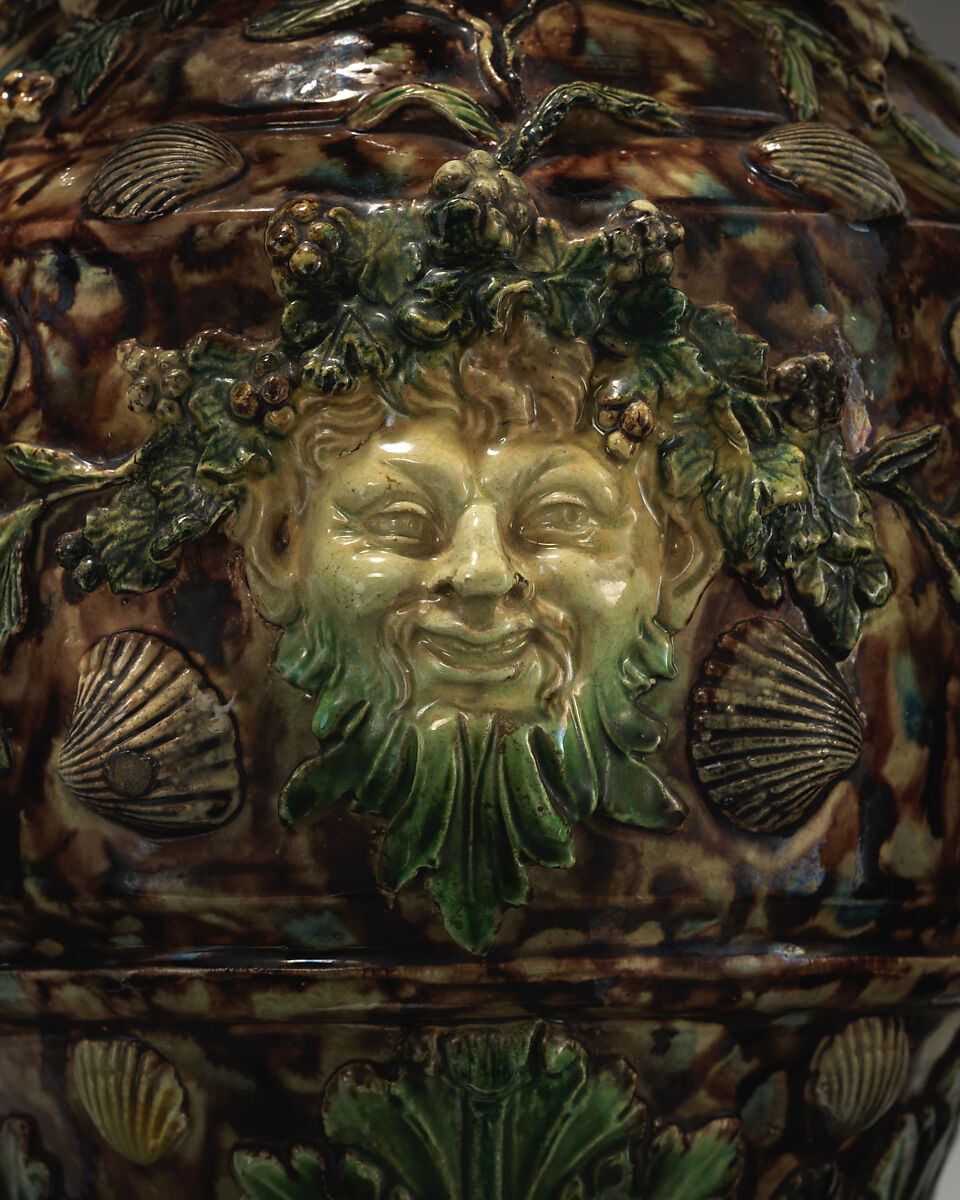 Ewer with female figure, Joseph Landais (French, Tours, Calle-Guérand, Touraine, France 1800–1883 Tours, France), Glazed earthenware, French, Tours