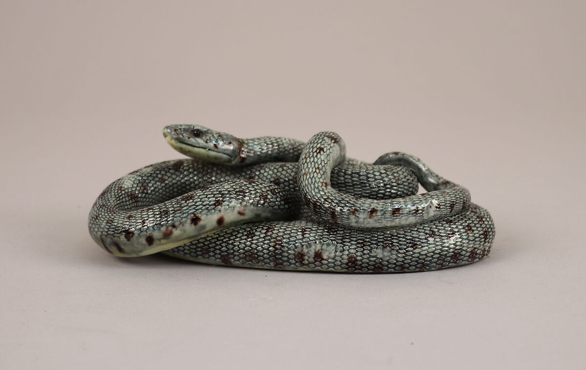 Snake, Saint-Honoré-les-Bains (French, ca. 1820–1914), Glazed earthenware, French, possibly St. Honoré-les-Bains