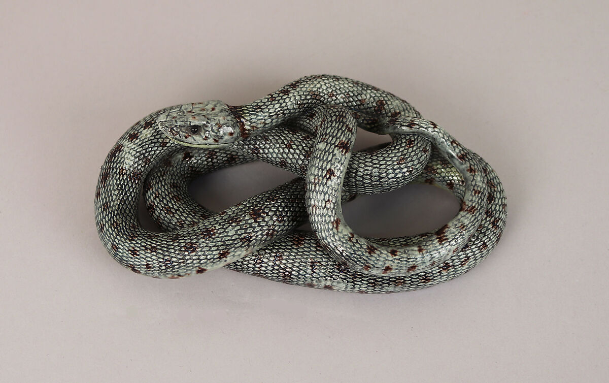 Snake, Saint-Honoré-les-Bains (French, ca. 1820–1914), Glazed earthenware, French, possibly St. Honoré-les-Bains
