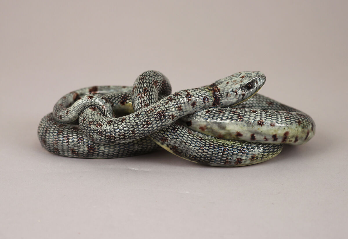 Snake, Saint-Honoré-les-Bains (French, ca. 1820–1914), Glazed earthenware, French, possibly St. Honoré-les-Bains