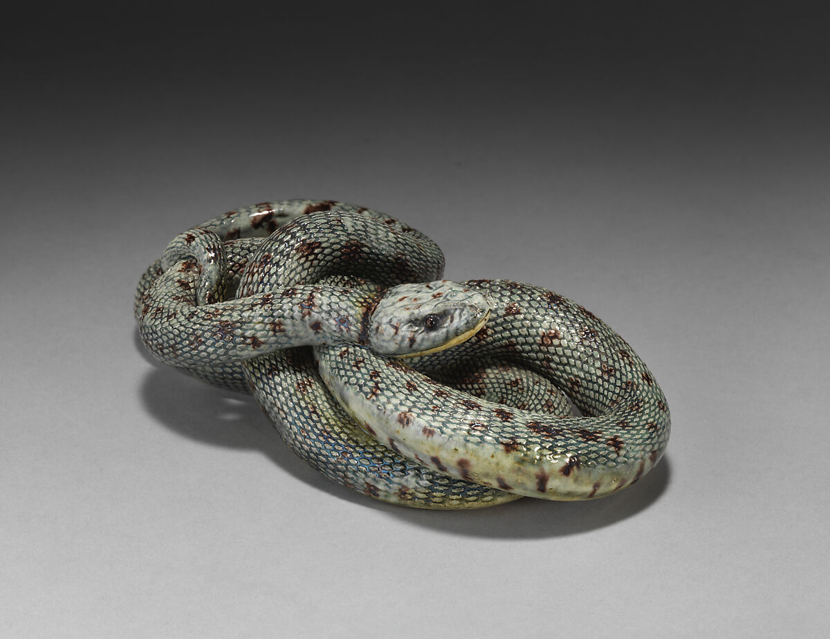 Snake, Saint-Honoré-les-Bains (French, ca. 1820–1914), Glazed earthenware, French, possibly St. Honoré-les-Bains