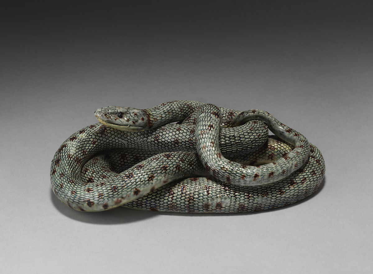 Snake, Saint-Honoré-les-Bains (French, ca. 1820–1914), Glazed earthenware, French, possibly St. Honoré-les-Bains 