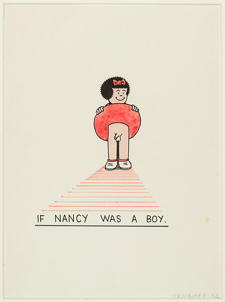 If Nancy Was a Boy, Joe Brainard (American, Salem, Arkansas 1942–1994 New York), Ink marker, watercolor, and gouache on paper 