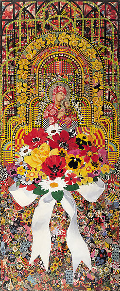 Madonna with Daffodils, Joe Brainard (American, Salem, Arkansas 1942–1994 New York), Cut and pasted papers, watercolor, gouache, photomechanical printing, metallic foil and self-adhesive dots 