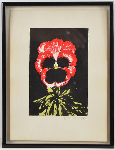 Untitled (Pansy), Joe Brainard (American, Salem, Arkansas 1942–1994 New York), Gouache and ink on paper 