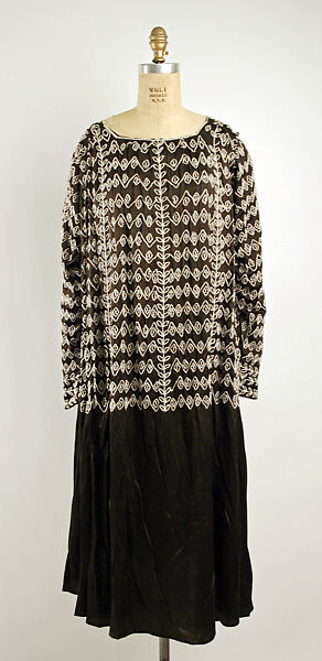 Dress, House of Lanvin (French, founded 1889), silk, glass, French