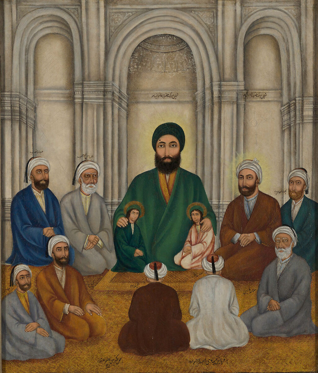 People of the Prophet's House with Companions, Rahim Kashani (Iranian), Oil on canvas 