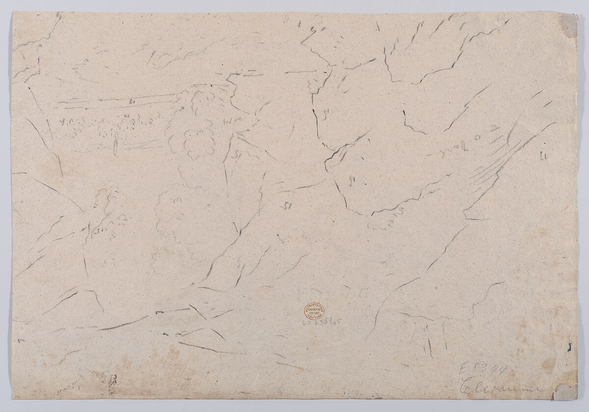 Townscape with a Bridge, Black chalk, with brush and gray and brown wash (recto); black chalk (verso)