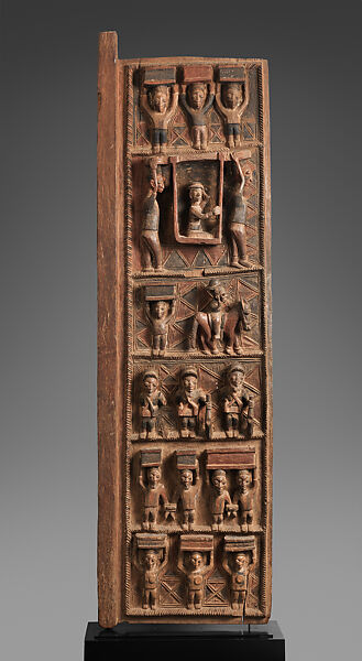 Ise Palace Door (Ilekun aafin), Olowe of Ise (Nigerian, born  Efon-Alaiye, ca. 1873–1938), Wood, pigment, Yoruba peoples 