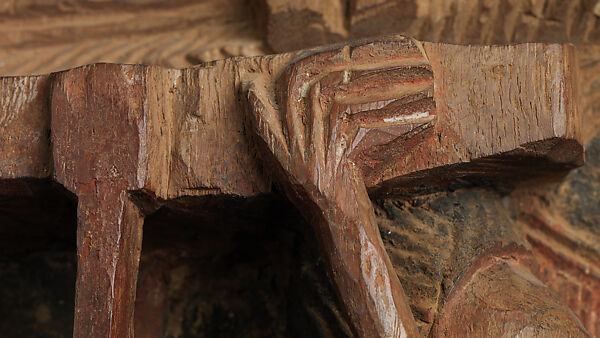 Ìlẹ̀kùn ààfin (Ìsẹ̀ palace door), Olowe of Ise (Nigerian, born Efon-Alaaye, ca. 1873–1938), Iroko wood, paint, Yoruba peoples