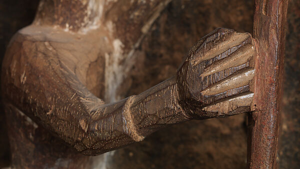 Ìlẹ̀kùn ààfin (Ìsẹ̀ palace door), Olowe of Ise (Nigerian, born Efon-Alaaye, ca. 1873–1938), Iroko wood, paint, Yoruba peoples
