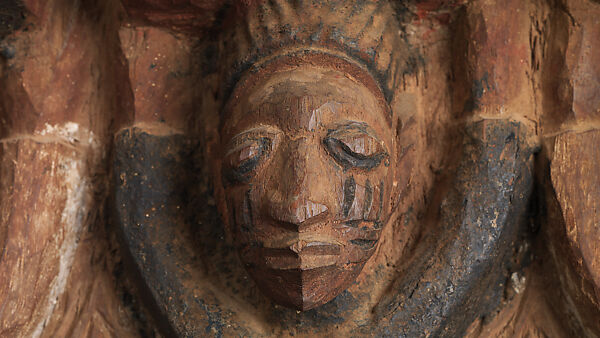Ìlẹ̀kùn ààfin (Ìsẹ̀ palace door), Olowe of Ise (Nigerian, born Efon-Alaaye, ca. 1873–1938), Iroko wood, paint, Yoruba peoples