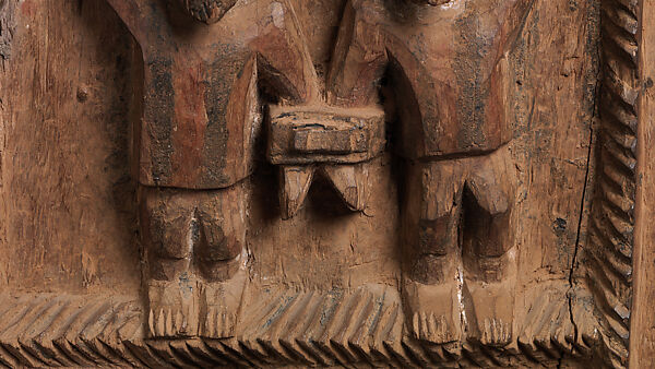 Ìlẹ̀kùn ààfin (Ìsẹ̀ palace door), Olowe of Ise (Nigerian, born Efon-Alaaye, ca. 1873–1938), Iroko wood, paint, Yoruba peoples